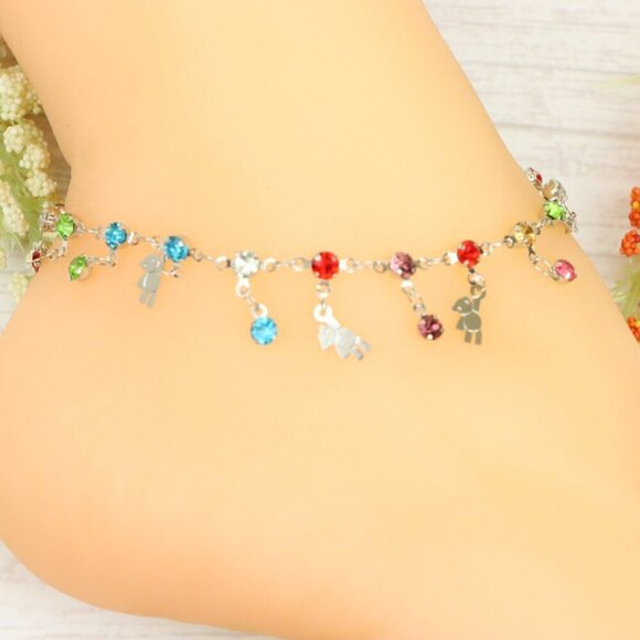"Handmade Anklet – Elegant & Delicate Jewelry for Women | UNVRC1241 - Picture 9 of 10